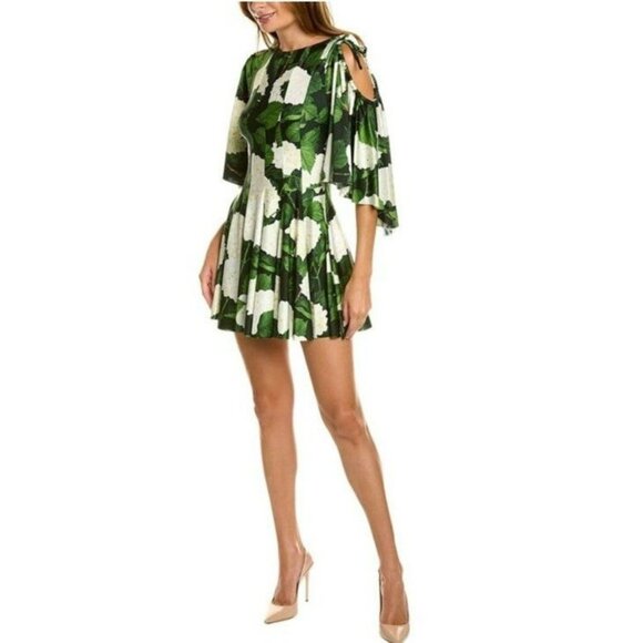 Oscar de La Renta NWT NEW Hydrangea Cold Shoulder Jersey Dress Size 4 Small - Picture 1 of 11